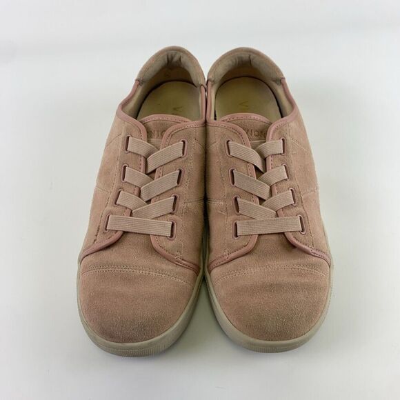 Vionic Jean Suede Sneaker Slip On Pink Comfort Leather No Lace Up Womens 8.5 - Picture 4 of 13